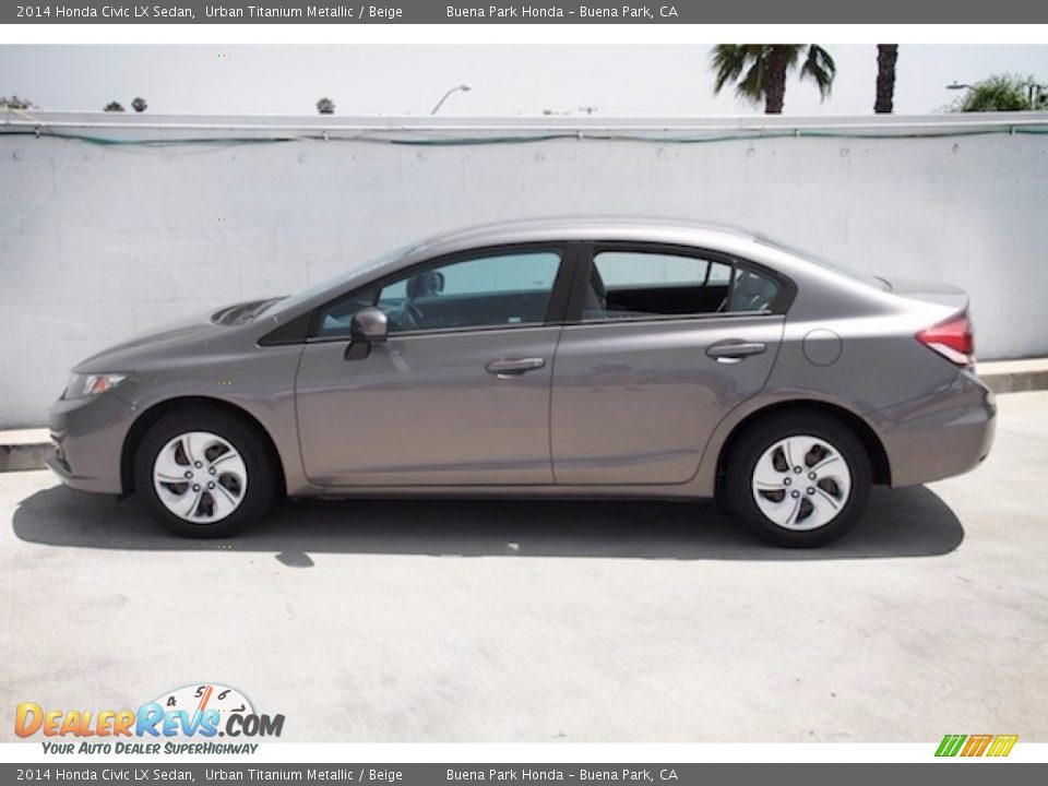 2014 Honda Civic LX Sedan Urban Titanium Metallic / Beige Photo #8