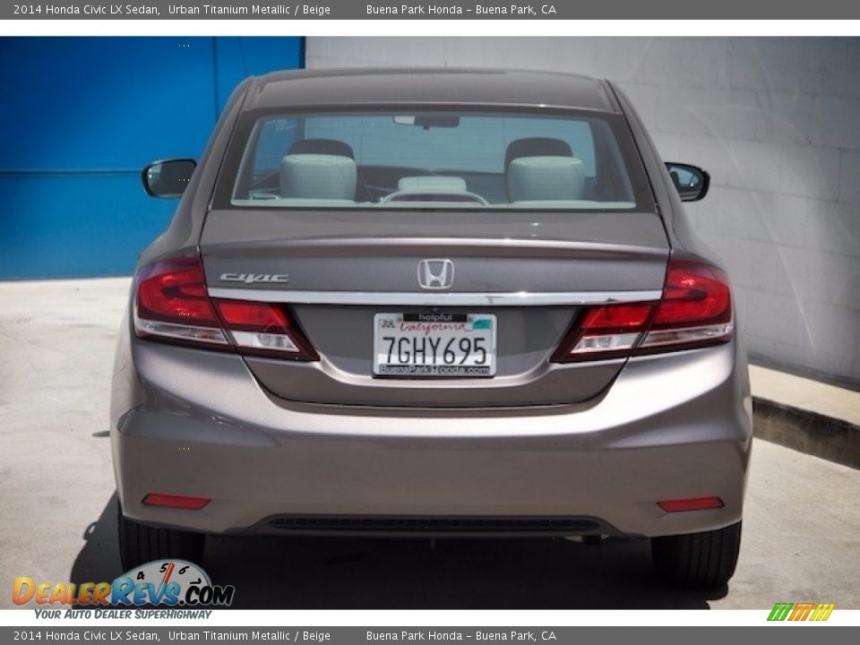 2014 Honda Civic LX Sedan Urban Titanium Metallic / Beige Photo #9