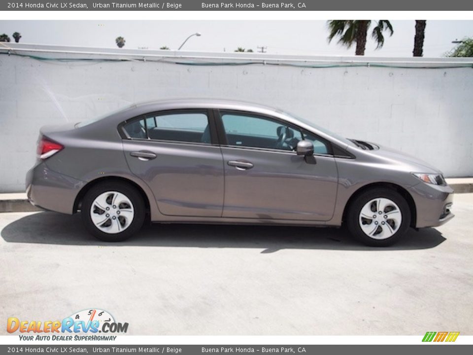 2014 Honda Civic LX Sedan Urban Titanium Metallic / Beige Photo #10