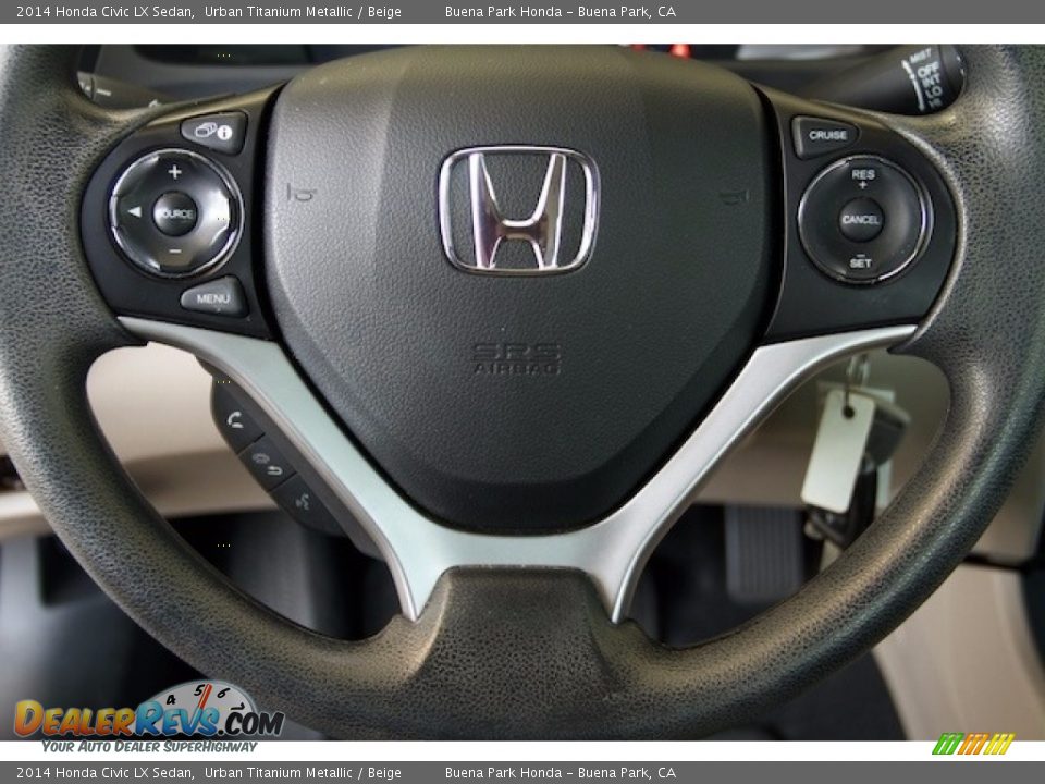 2014 Honda Civic LX Sedan Urban Titanium Metallic / Beige Photo #11