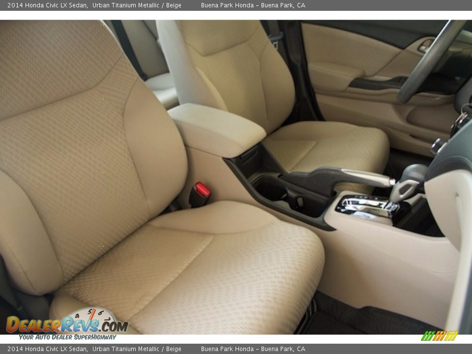 2014 Honda Civic LX Sedan Urban Titanium Metallic / Beige Photo #16