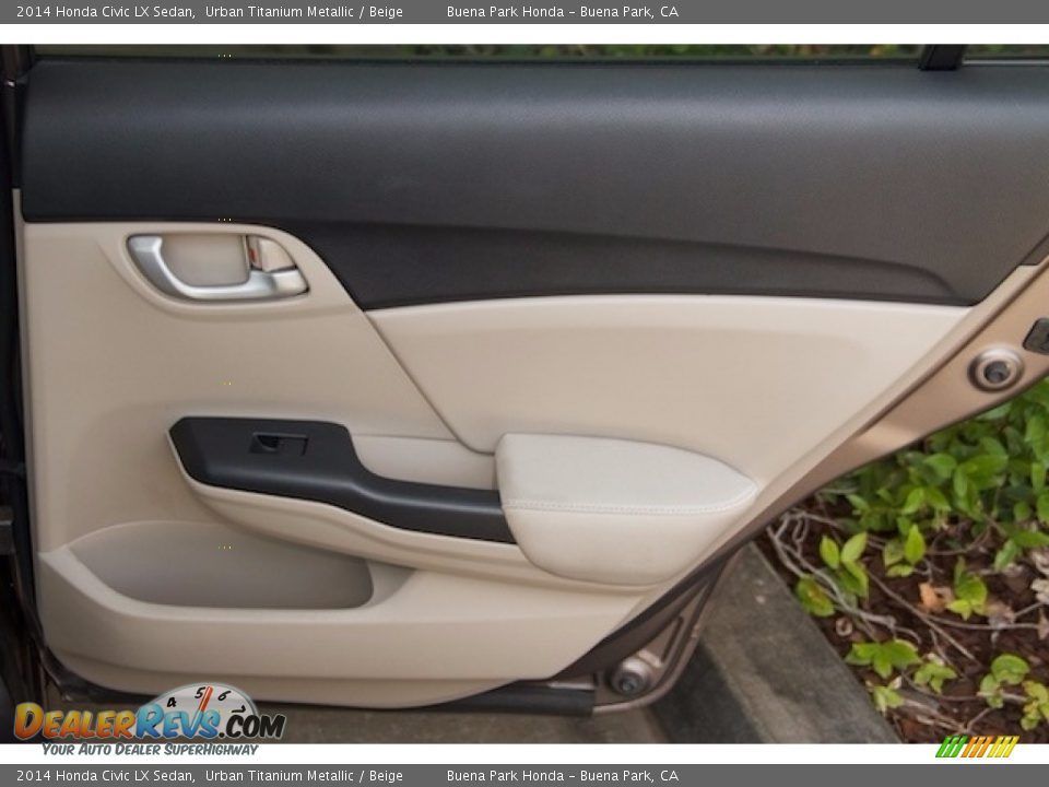 2014 Honda Civic LX Sedan Urban Titanium Metallic / Beige Photo #21
