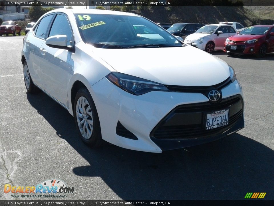 2019 Toyota Corolla L Super White / Steel Gray Photo #1
