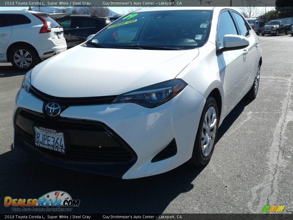 2019 Toyota Corolla L Super White / Steel Gray Photo #2