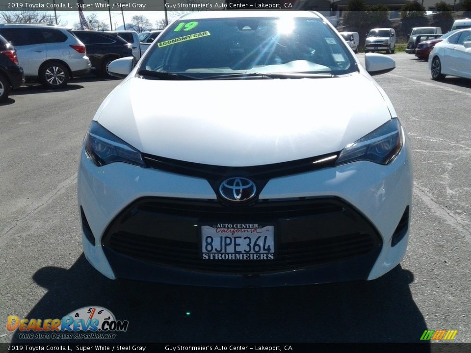 2019 Toyota Corolla L Super White / Steel Gray Photo #6
