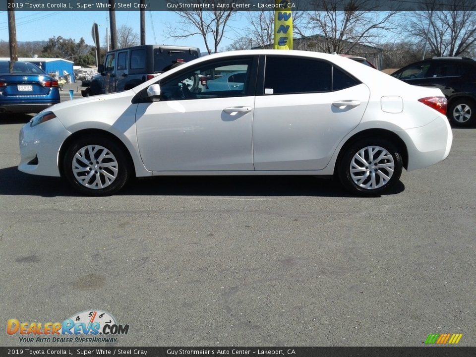 2019 Toyota Corolla L Super White / Steel Gray Photo #7