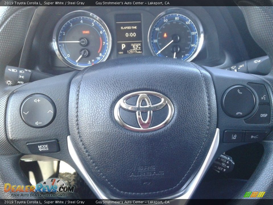 2019 Toyota Corolla L Super White / Steel Gray Photo #17