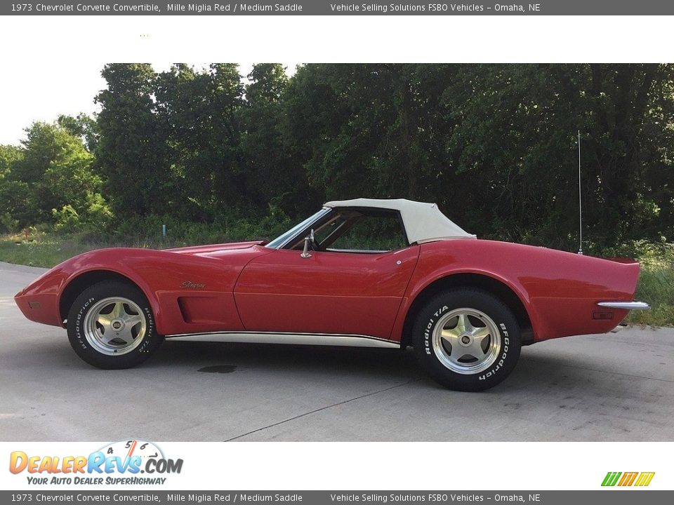 1973 Chevrolet Corvette Convertible Mille Miglia Red / Medium Saddle Photo #2