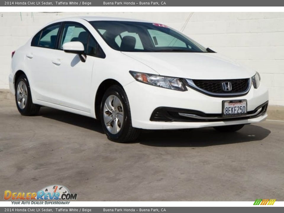 2014 Honda Civic LX Sedan Taffeta White / Beige Photo #1