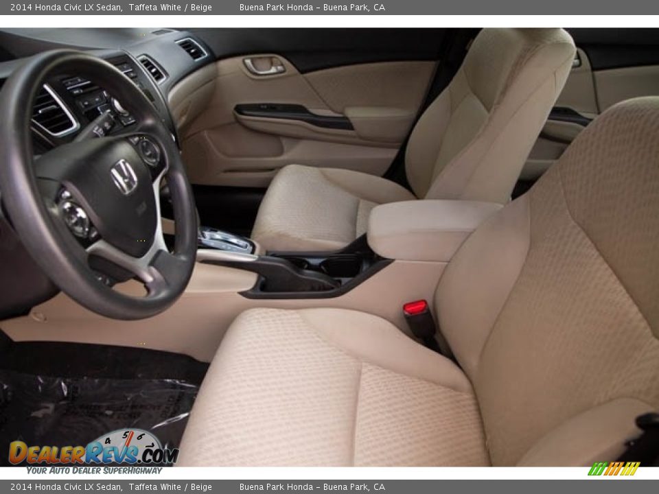 2014 Honda Civic LX Sedan Taffeta White / Beige Photo #3