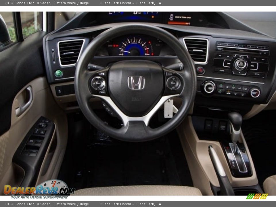 2014 Honda Civic LX Sedan Taffeta White / Beige Photo #5