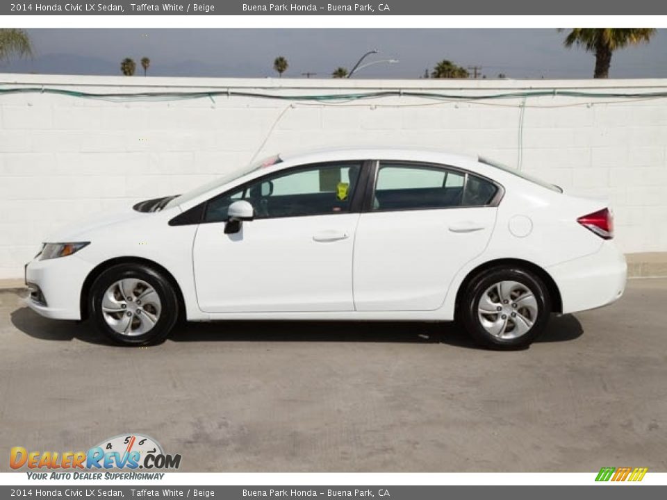 2014 Honda Civic LX Sedan Taffeta White / Beige Photo #10