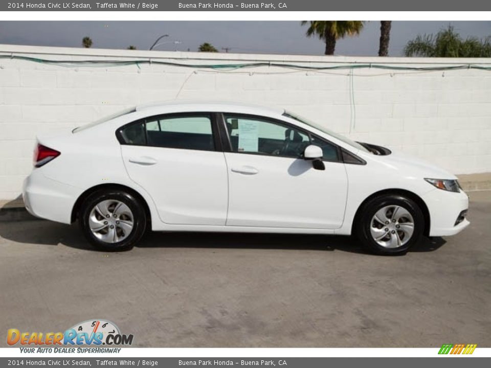 2014 Honda Civic LX Sedan Taffeta White / Beige Photo #14