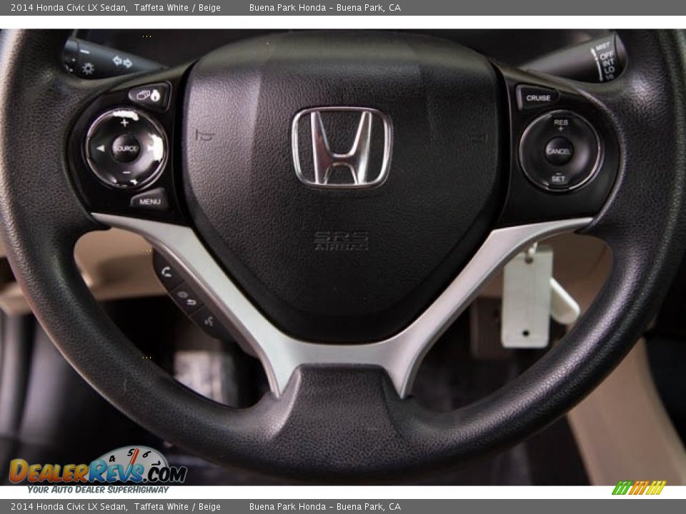 2014 Honda Civic LX Sedan Taffeta White / Beige Photo #15