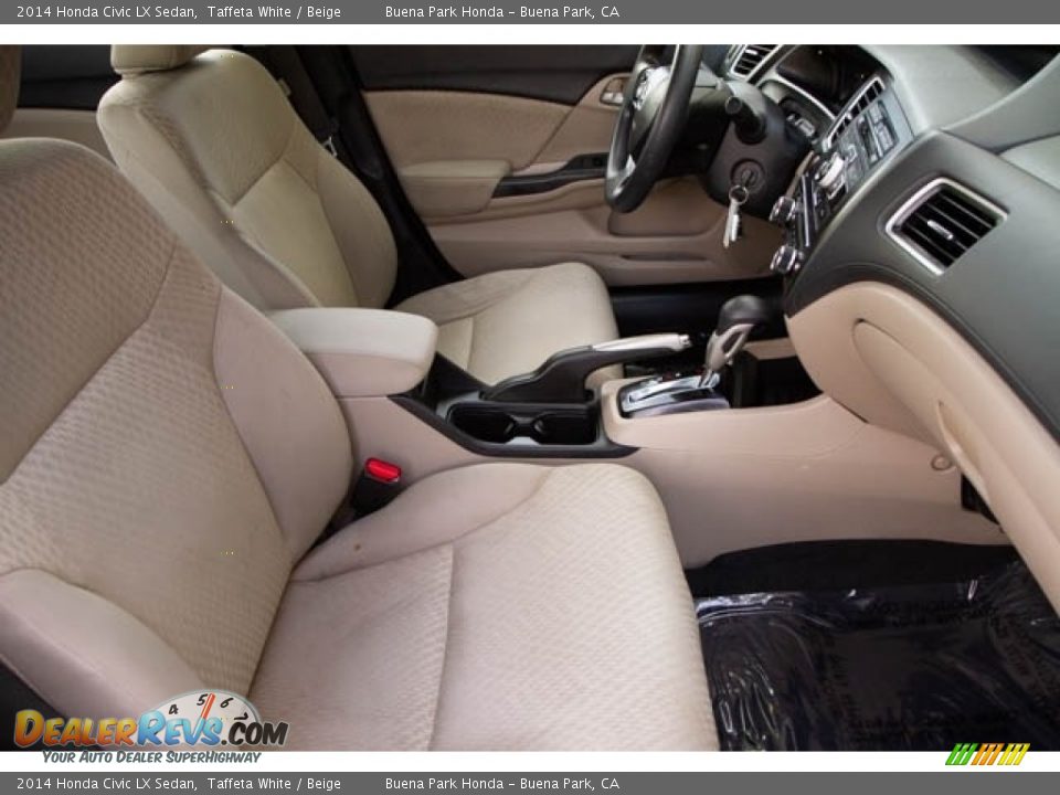 2014 Honda Civic LX Sedan Taffeta White / Beige Photo #22