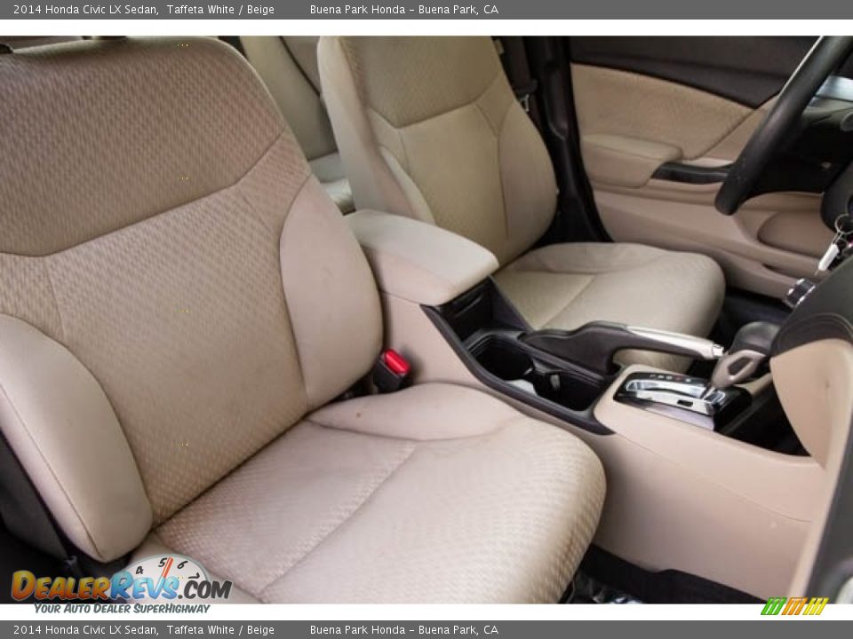 2014 Honda Civic LX Sedan Taffeta White / Beige Photo #23