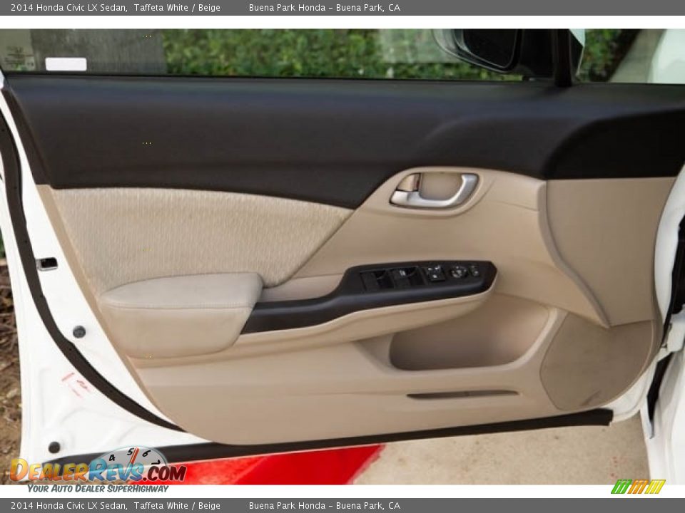 2014 Honda Civic LX Sedan Taffeta White / Beige Photo #26