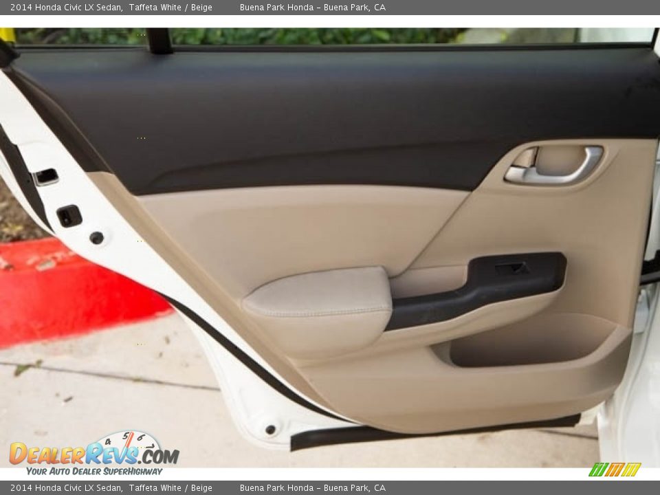2014 Honda Civic LX Sedan Taffeta White / Beige Photo #28