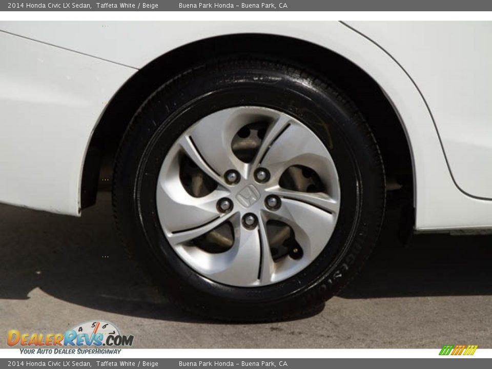 2014 Honda Civic LX Sedan Taffeta White / Beige Photo #34