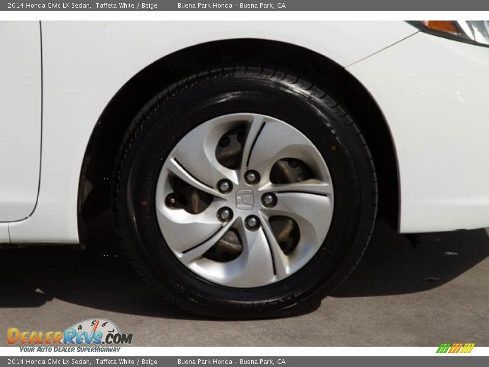 2014 Honda Civic LX Sedan Taffeta White / Beige Photo #35