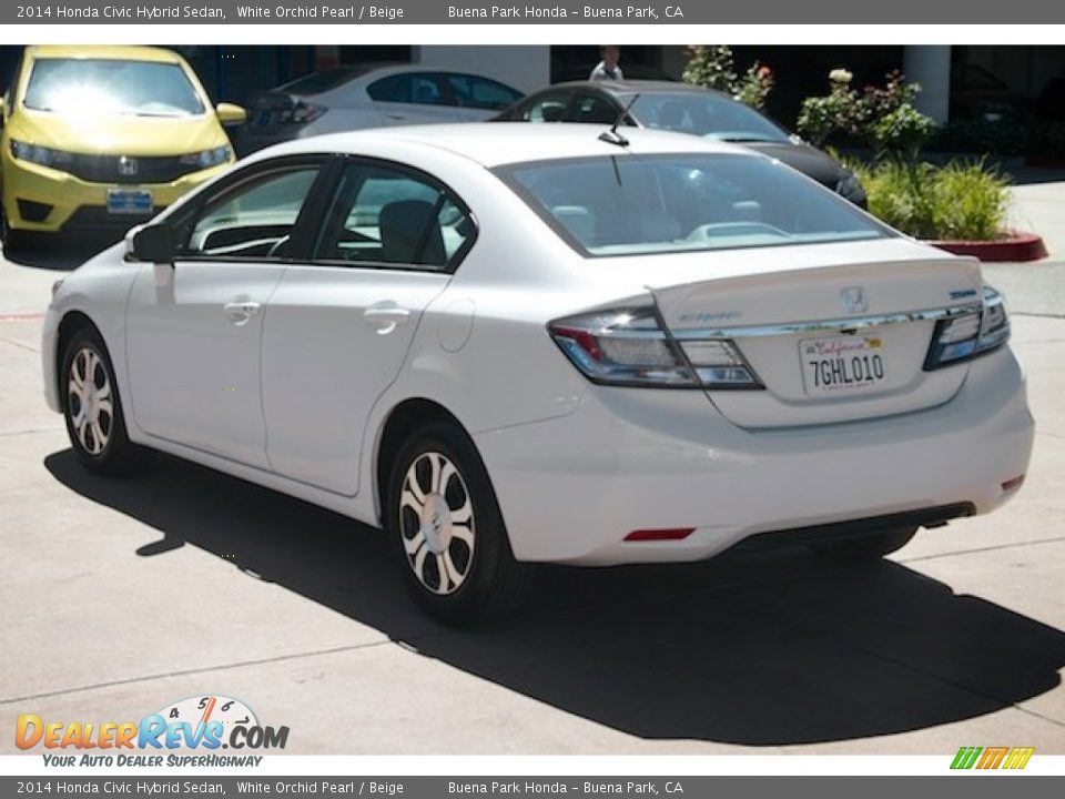 2014 Honda Civic Hybrid Sedan White Orchid Pearl / Beige Photo #2