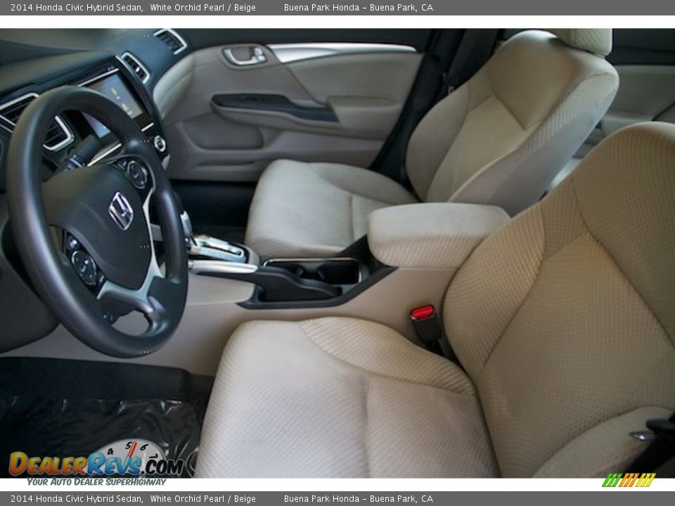 2014 Honda Civic Hybrid Sedan White Orchid Pearl / Beige Photo #3