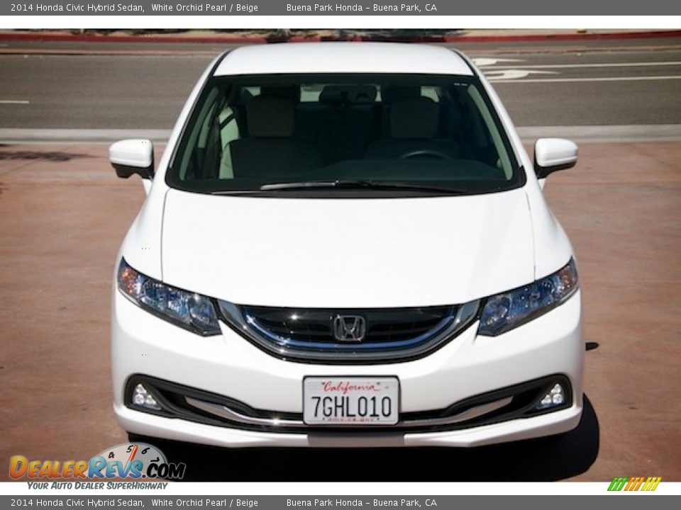 2014 Honda Civic Hybrid Sedan White Orchid Pearl / Beige Photo #7