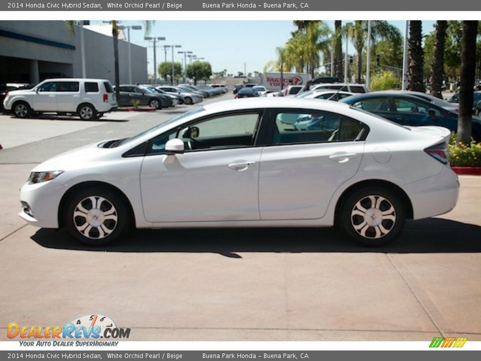 White Orchid Pearl 2014 Honda Civic Hybrid Sedan Photo #9