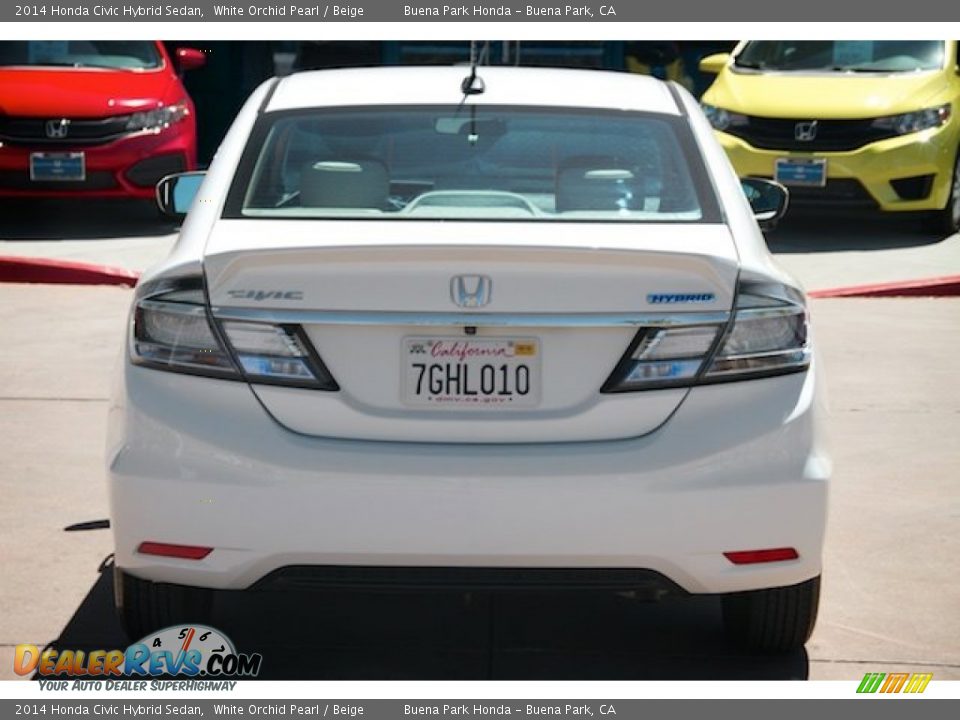 2014 Honda Civic Hybrid Sedan White Orchid Pearl / Beige Photo #10