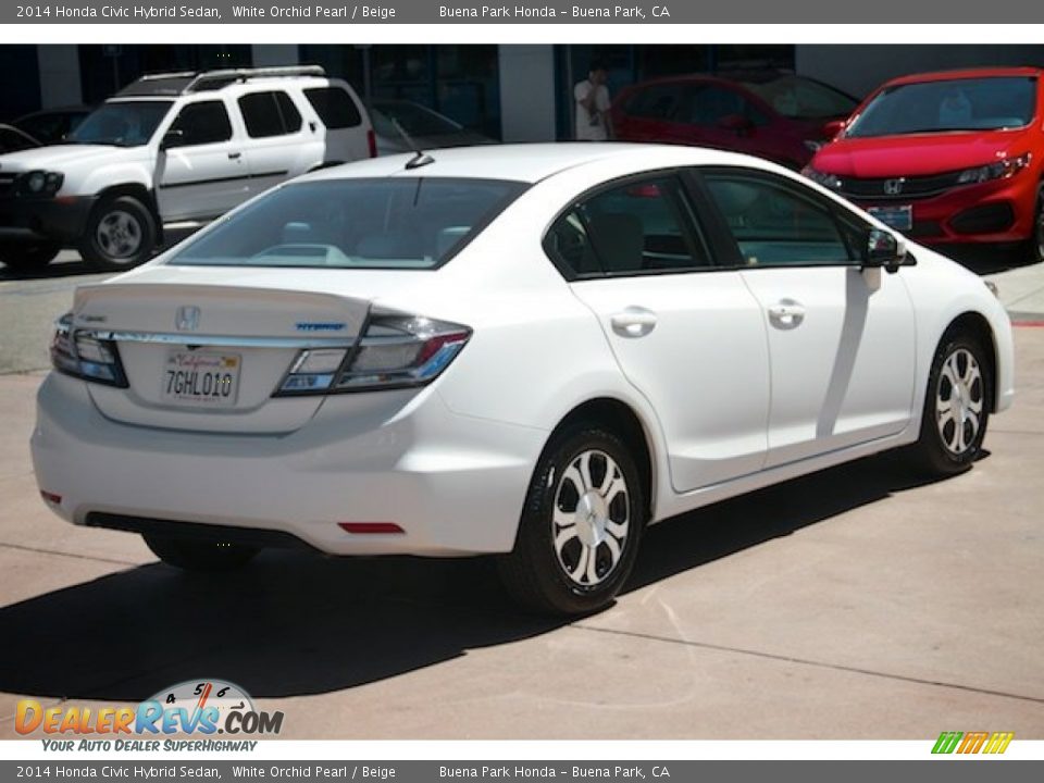 2014 Honda Civic Hybrid Sedan White Orchid Pearl / Beige Photo #11