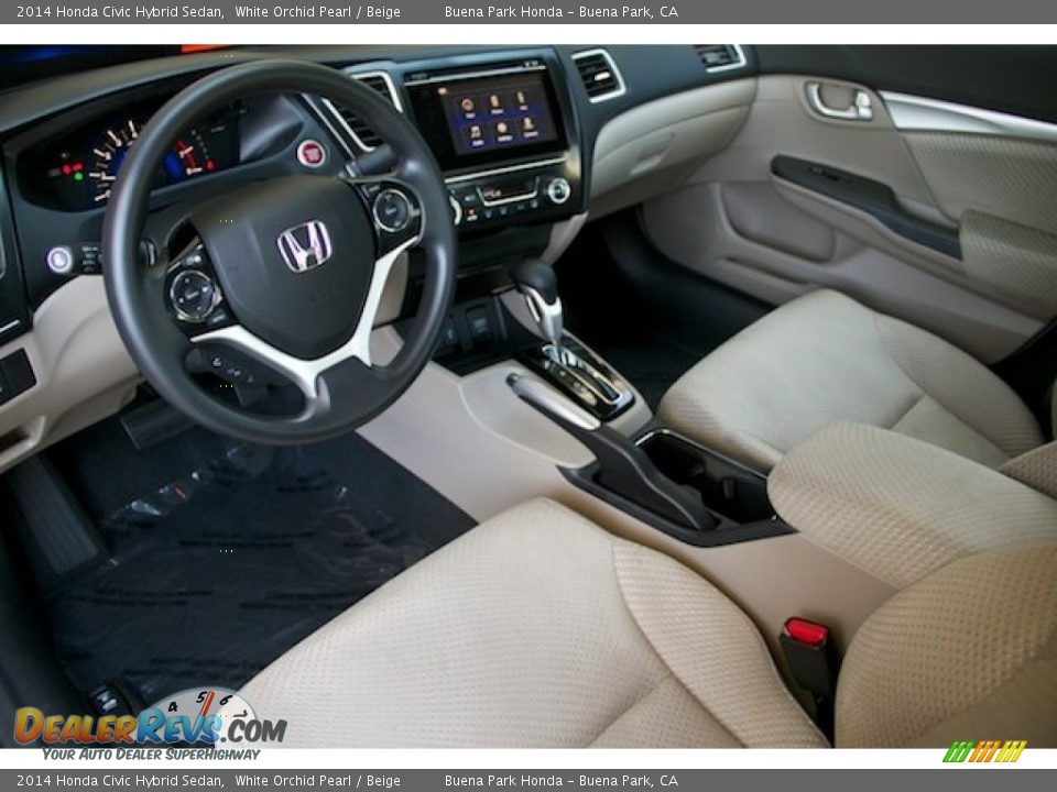 Beige Interior - 2014 Honda Civic Hybrid Sedan Photo #13