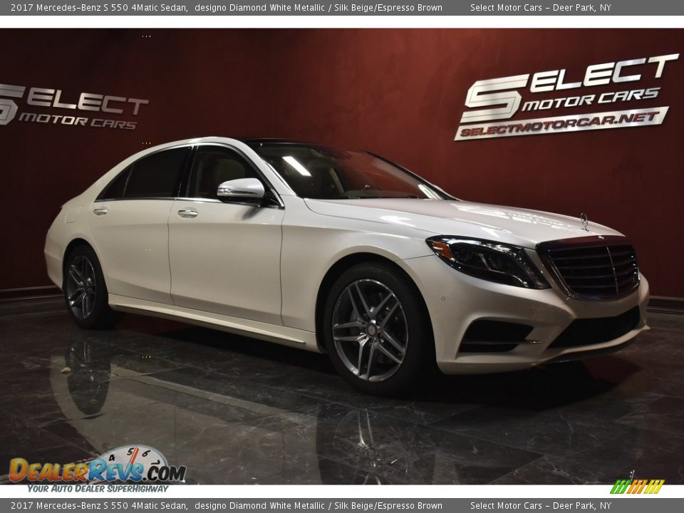 2017 Mercedes-Benz S 550 4Matic Sedan designo Diamond White Metallic / Silk Beige/Espresso Brown Photo #3