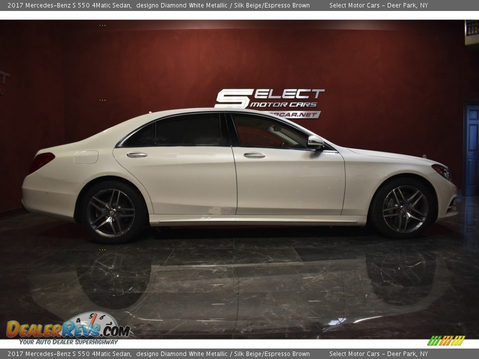 2017 Mercedes-Benz S 550 4Matic Sedan designo Diamond White Metallic / Silk Beige/Espresso Brown Photo #4