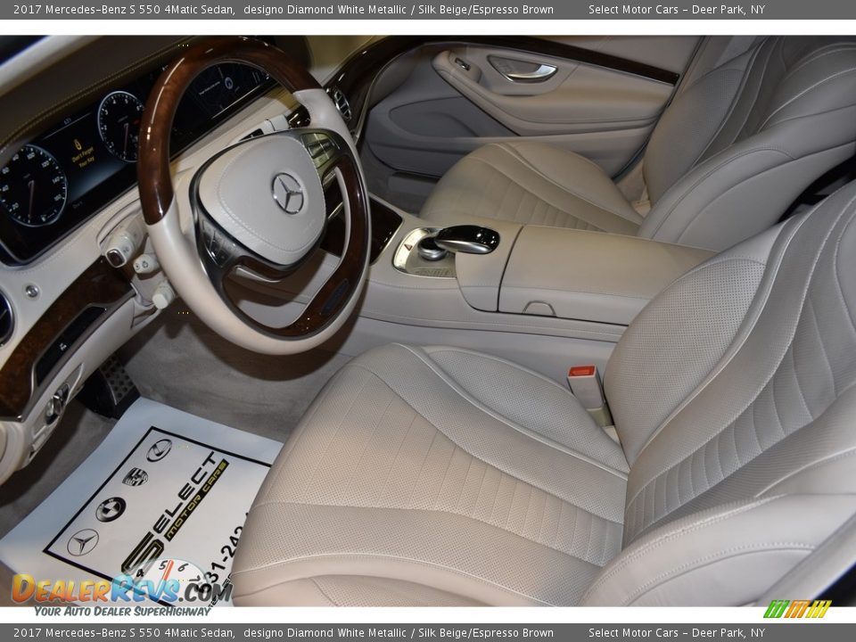 2017 Mercedes-Benz S 550 4Matic Sedan designo Diamond White Metallic / Silk Beige/Espresso Brown Photo #9