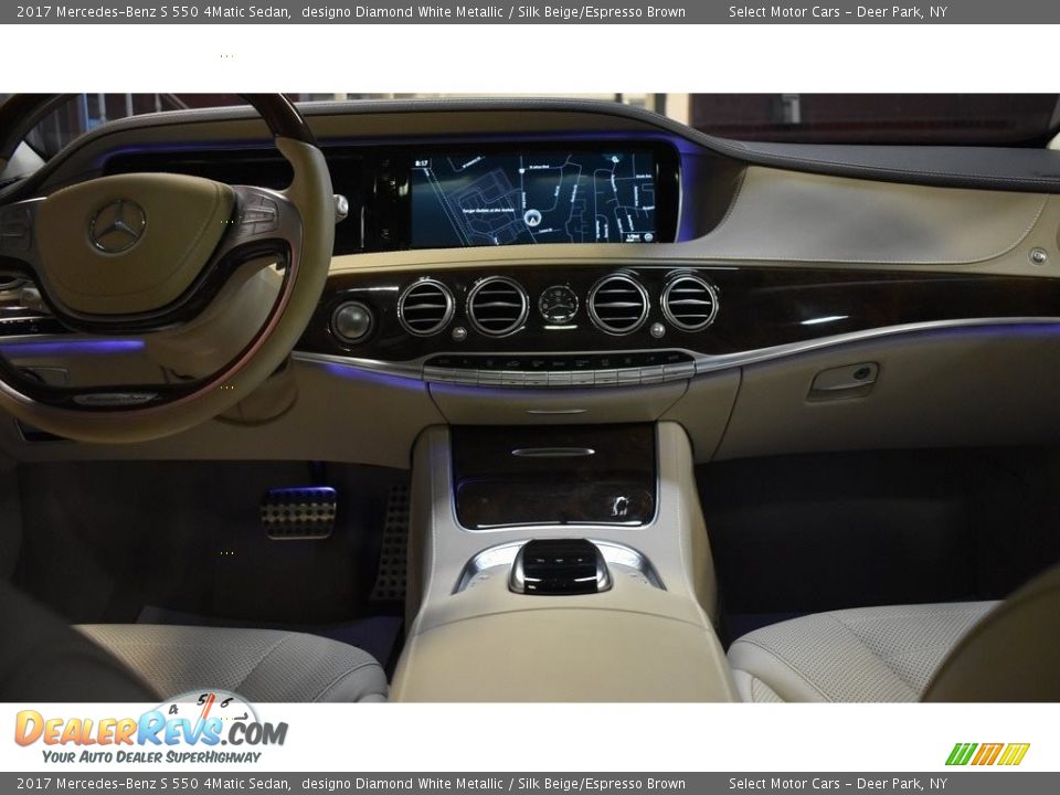 2017 Mercedes-Benz S 550 4Matic Sedan designo Diamond White Metallic / Silk Beige/Espresso Brown Photo #17