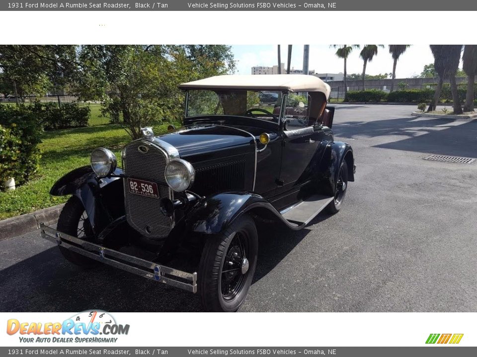 1931 Ford Model A Rumble Seat Roadster Black / Tan Photo #1