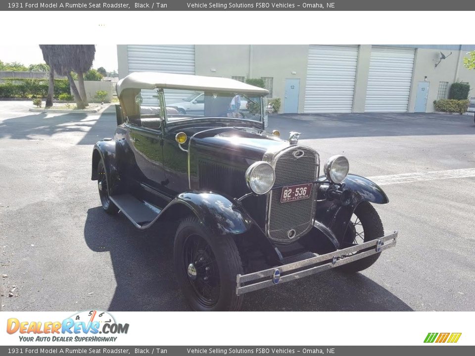 1931 Ford Model A Rumble Seat Roadster Black / Tan Photo #2