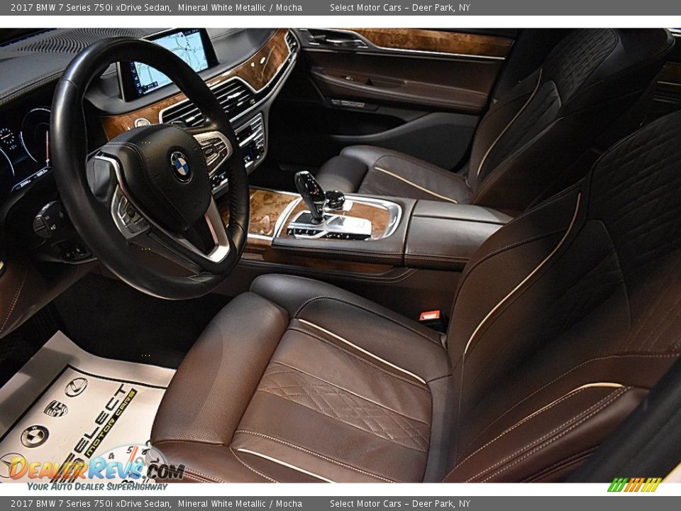 2017 BMW 7 Series 750i xDrive Sedan Mineral White Metallic / Mocha Photo #6