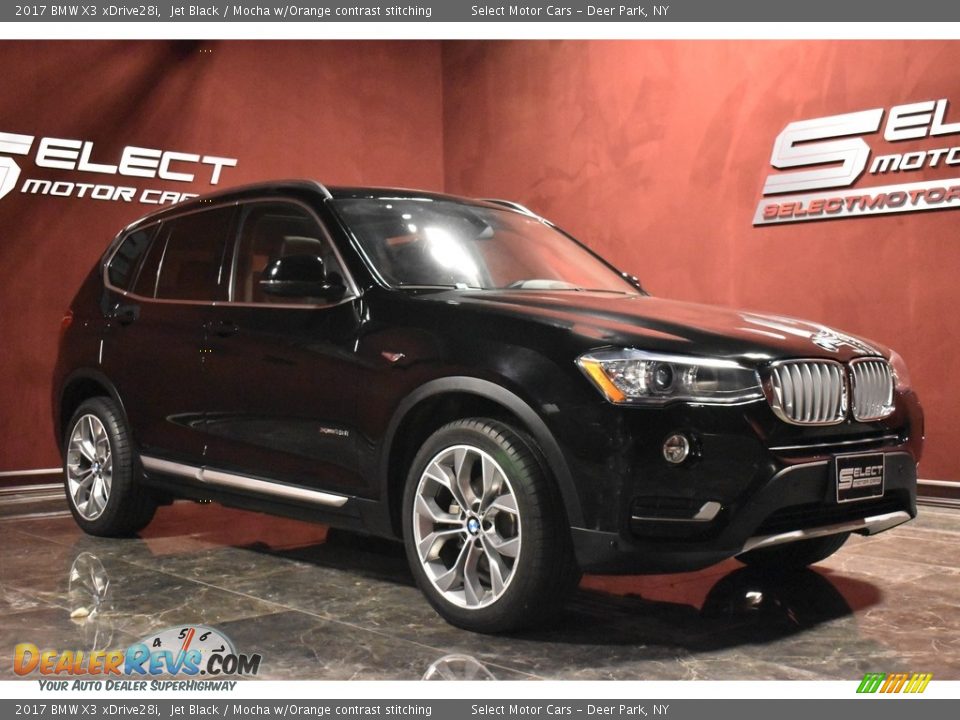 2017 BMW X3 xDrive28i Jet Black / Mocha w/Orange contrast stitching Photo #3