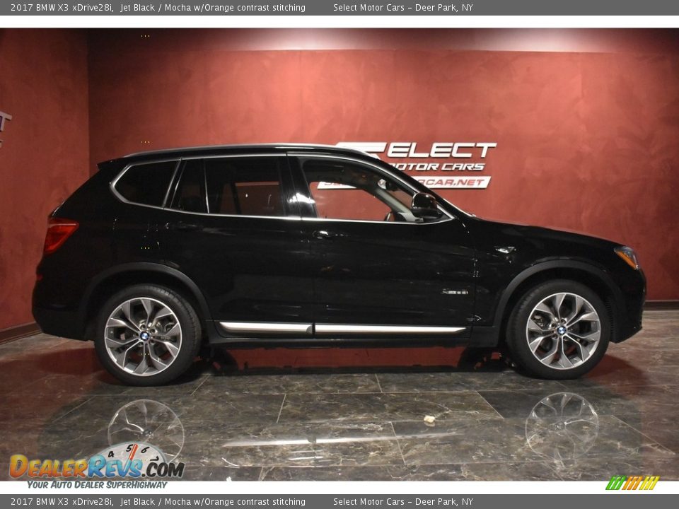 2017 BMW X3 xDrive28i Jet Black / Mocha w/Orange contrast stitching Photo #4