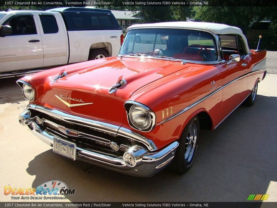 1957 Chevrolet Bel Air Convertible Vermillion Red / Red/Silver Photo #1