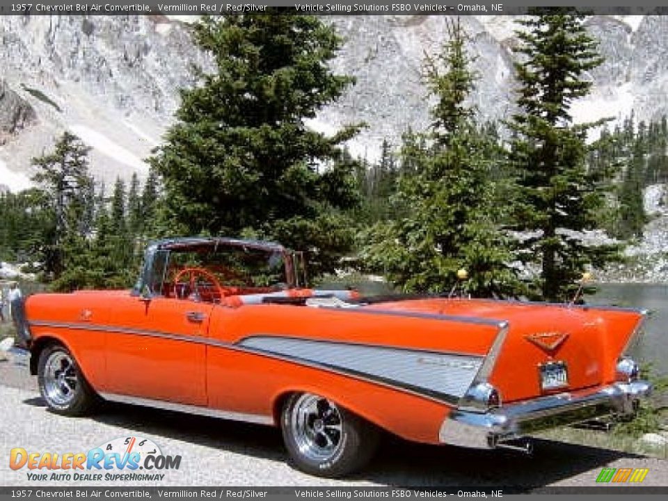 1957 Chevrolet Bel Air Convertible Vermillion Red / Red/Silver Photo #2