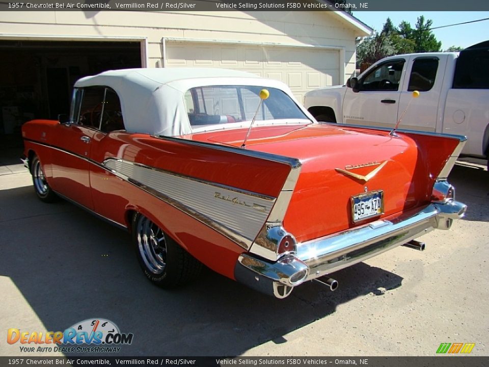 1957 Chevrolet Bel Air Convertible Vermillion Red / Red/Silver Photo #3