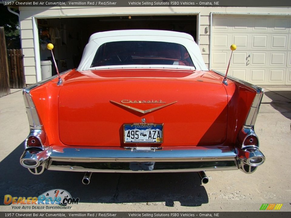 1957 Chevrolet Bel Air Convertible Vermillion Red / Red/Silver Photo #4