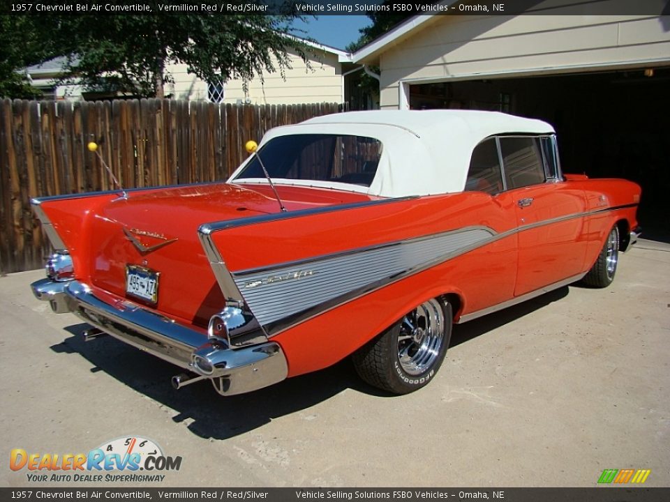 1957 Chevrolet Bel Air Convertible Vermillion Red / Red/Silver Photo #5