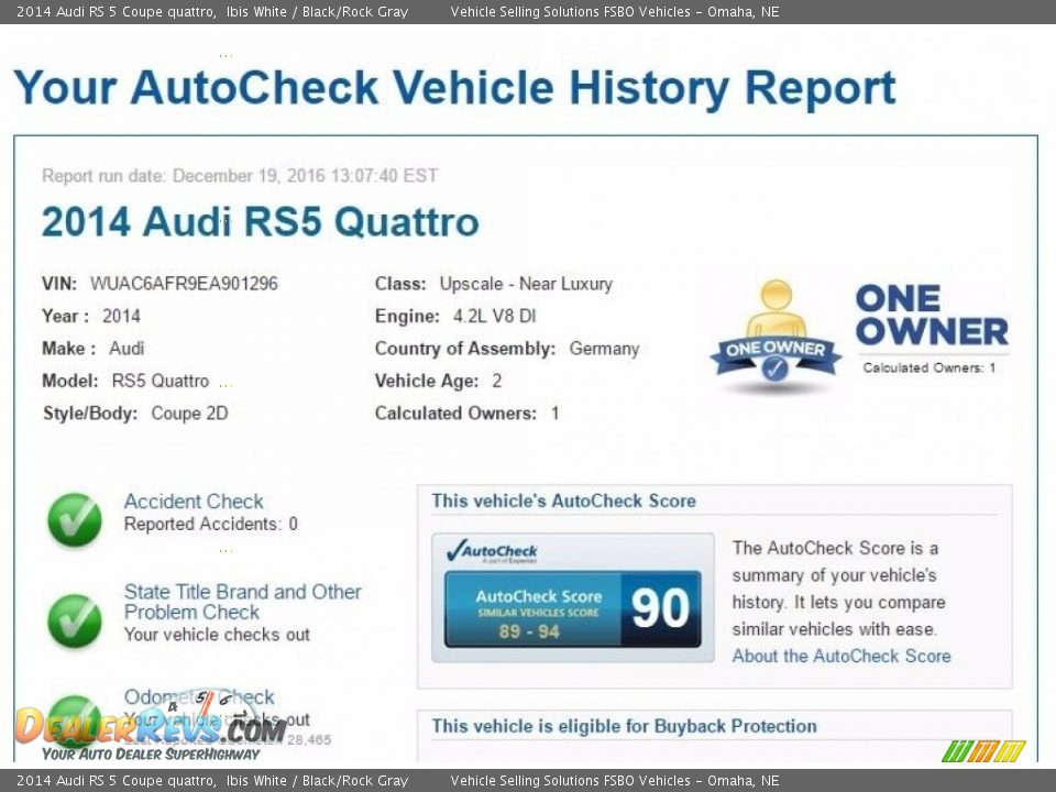 Dealer Info of 2014 Audi RS 5 Coupe quattro Photo #2