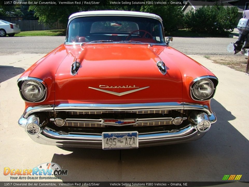 1957 Chevrolet Bel Air Convertible Vermillion Red / Red/Silver Photo #7