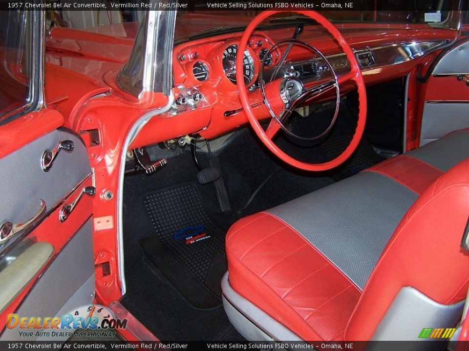 1957 Chevrolet Bel Air Convertible Vermillion Red / Red/Silver Photo #10