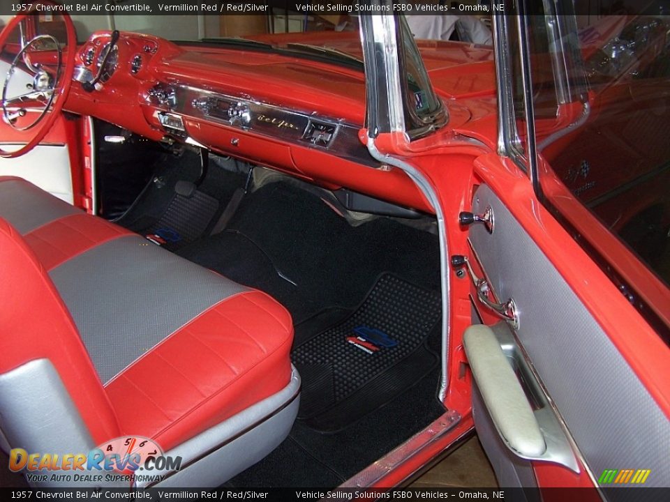 1957 Chevrolet Bel Air Convertible Vermillion Red / Red/Silver Photo #11