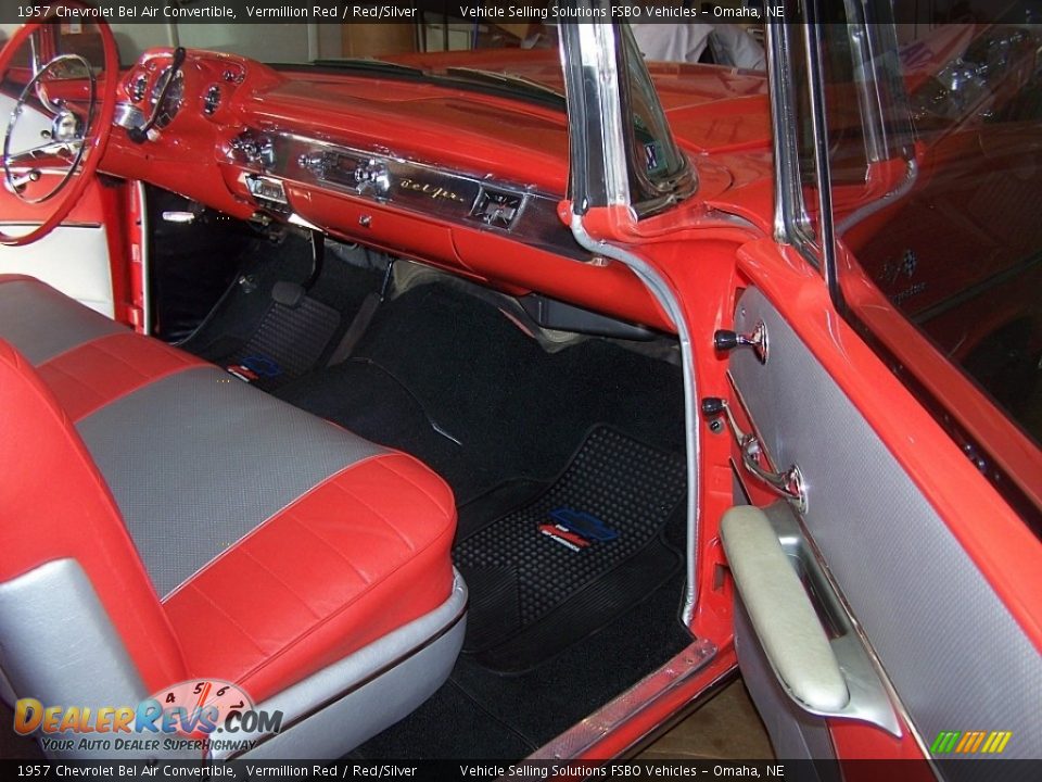1957 Chevrolet Bel Air Convertible Vermillion Red / Red/Silver Photo #11